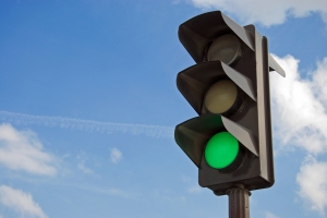 Green color on the traffic light